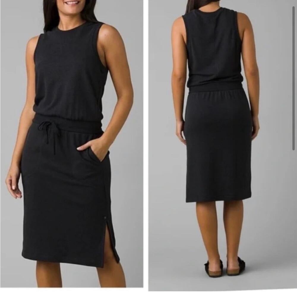 Prana black cozy up beach hooper dress